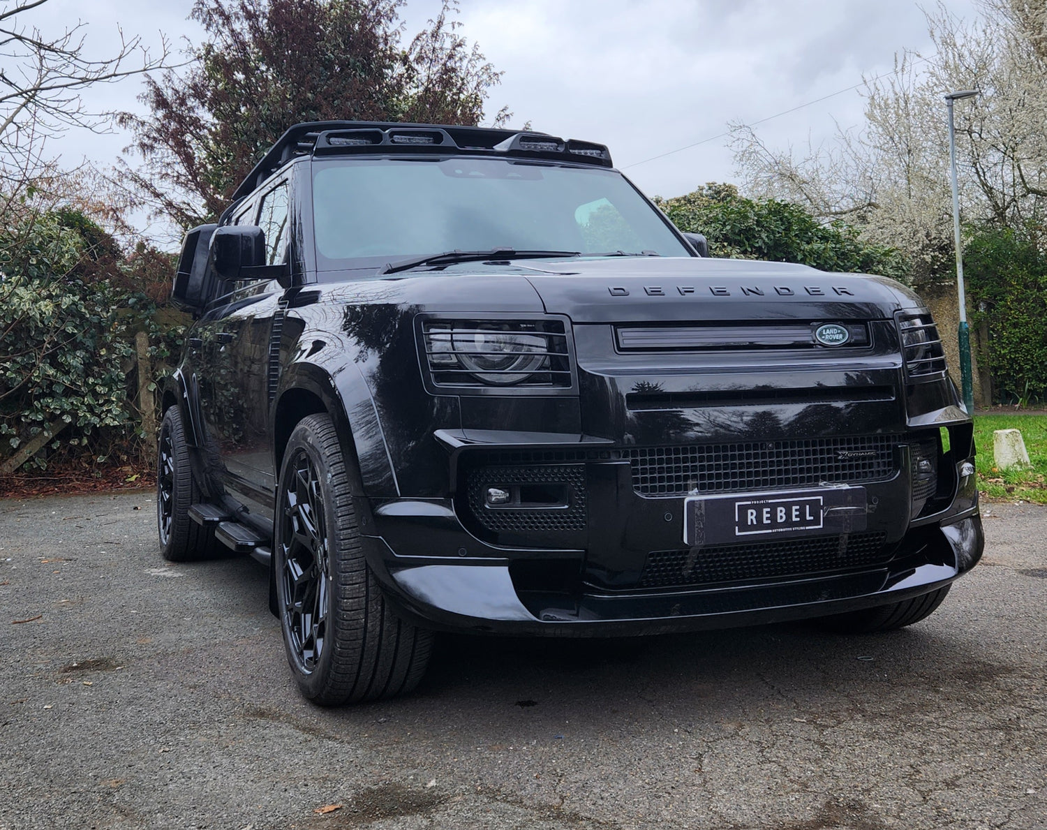 Fit For Land Rover Defender Roof Light Bar Pod Front Spoiler With DRL Led  Light