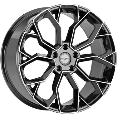 22 INCH VELARE VLR15 DIAMOND BLACK POLISHED ALLOY WHEEL (Set of 4)